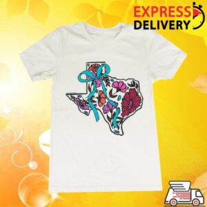 Shopcrazyhouse Store Merch Women’s Cream Short Sleeve Floral Texas T-Shirt