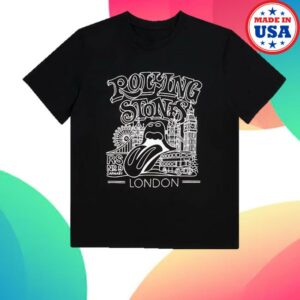 The Rolling Stones Shop Merch Store Rs No. 9 London Graphic Black T-Shirt
