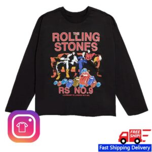 The Rolling Stones Shop Merch Store Band Couch Photo Black Raw Hem Longsleeve T-Shirt