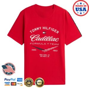 Cmc Motorsports Store Merch Cadillac F1 Racing Varsity Graphic T-Shirt – Red