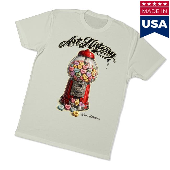 Art History 101 Merch Store Candy Heart Machine Shirt Ivory Colorway