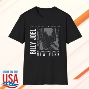 Billy Joel Shop Merch Store Nyc Coordinates Black T-Shirt