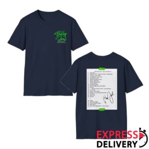 Billy Joel Shop Merch Store Special Edition Of Seattle Wa 5-24-24 Set List Navy T-Shirt