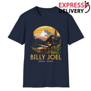 Billy Joel Shop Merch Store Special Edition Of Seattle Wa 5-24-24 Event Navy T-Shirt