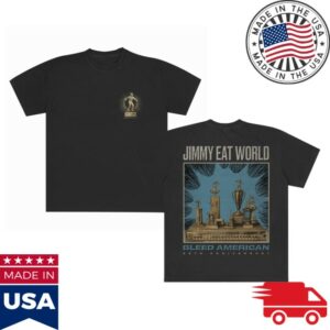Jimmy Eat World Store Merch Bleed American 25Th Anniversary T-Shirt (Black)