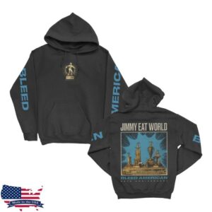 Jimmy Eat World Store Merch Bleed American 25Th Anniversary Pullover Hoodie (Black)