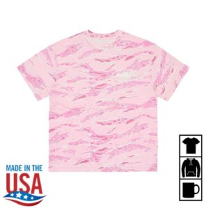 Corteiz Merch Store Island Puff Print Tee Pink Tiger Camo