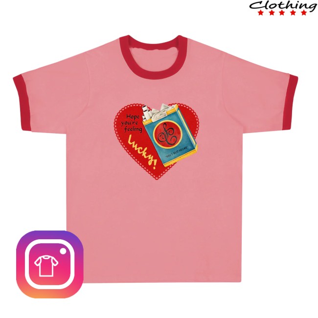 Sabrina Carpenter Store Merch Feeling Lucky Ringer Tee Sabrina Carpenter Store Merch Feeling Lucky Ringer Tee