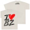 Bailey Zimmerman Music Store Merch I Heart Bz Ivory Oversized Tee
