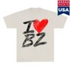 Bailey Zimmerman Music Store Merch I Heart Bz Ivory Oversized Tee