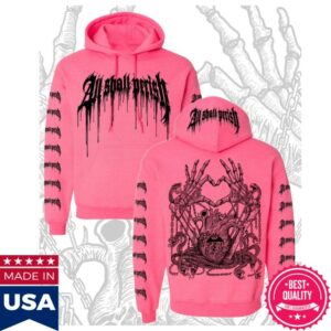 Allshallperishmerch Store All Shall Perish – Two Hearts Pink Pullover Hoodie