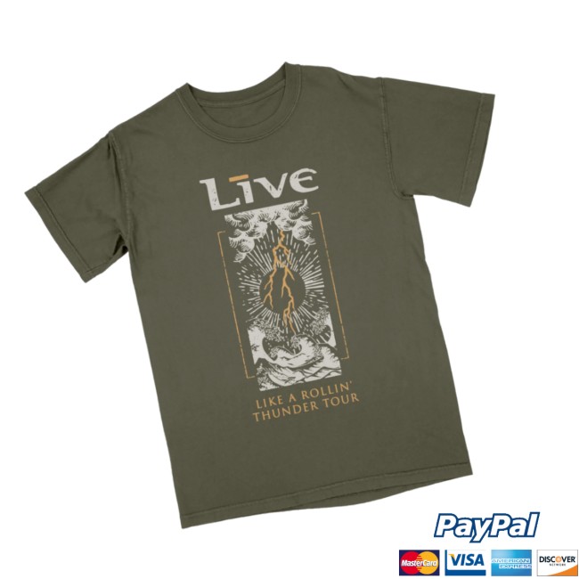 Live Store Merch Rollin Thunder Tee - Green 3 Live Store Merch Rollin Thunder Tee - Green
