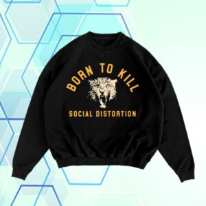 Social Distortion Merch Store Born To Kill Roar Crewneck Fleece