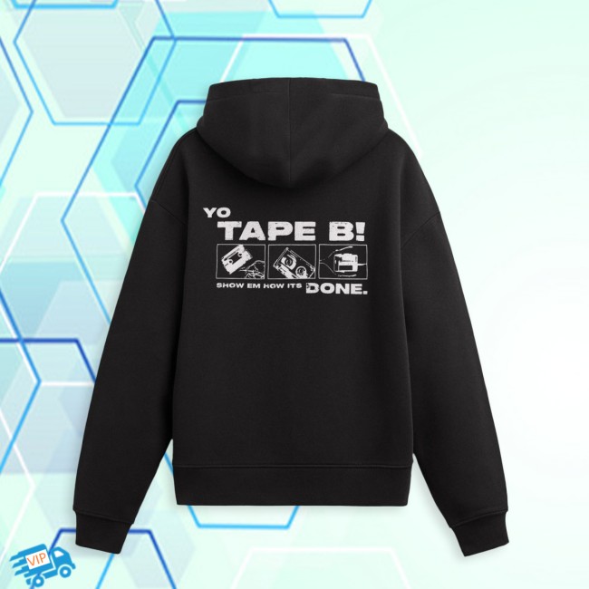 Tapebbeats Store Merch Tape B - Yo Tape B Hoodie - Black 4 Tapebbeats Store Merch Tape B - Yo Tape B Hoodie - Black
