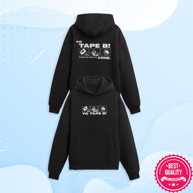 Tapebbeats Store Merch Tape B - Yo Tape B Hoodie - Black 5 Tapebbeats Store Merch Tape B - Yo Tape B Hoodie - Black