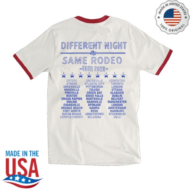 Bailey Zimmerman Merch Store Shop Bz Dnsr 2026 Tour Vintage White Red Ringer Tee