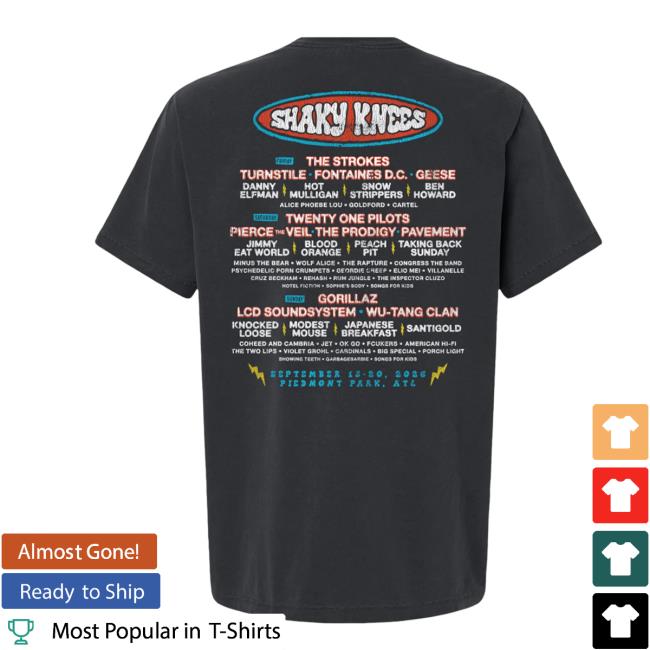 Shaky Knees Festival Shop Merch Store Electric Skeleton Lineup Tee Shaky Knees Festival Shop Merch Store Electric Skeleton Lineup Tee