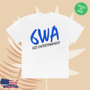 600 Entertainment Merch Store 6Wa Logo Tee White