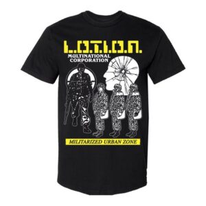 Deathtraitors Merch Store L.O.T.I.O.N. Multinational Corporation Militarized Urban Zone Tee