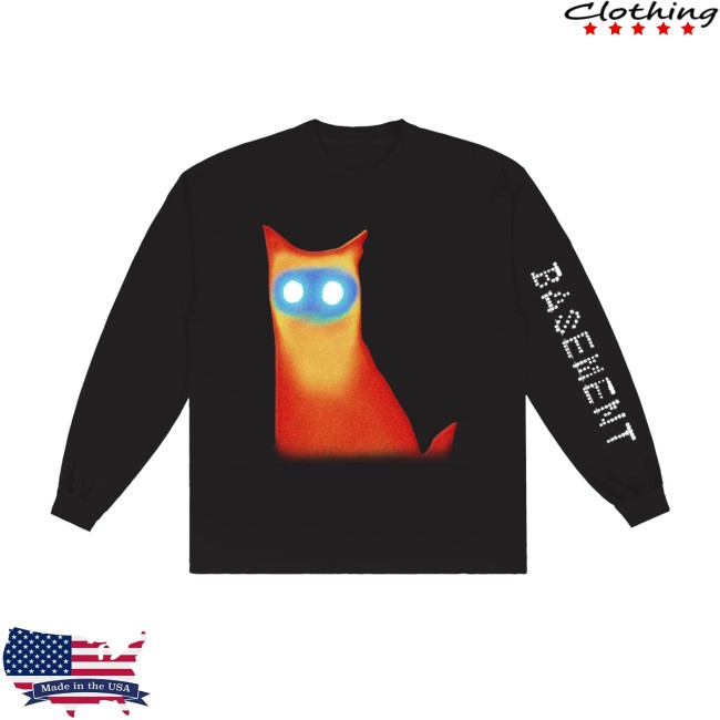 Run For Cover Records Store Merch Basement Wired Cat Long Sleeve Run For Cover Records Store Merch Basement Wired Cat Long Sleeve