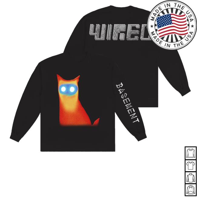 Runforcoverrecords Shop Merch Basement Wired Cat Long Sleeve Runforcoverrecords Shop Merch Basement Wired Cat Long Sleeve