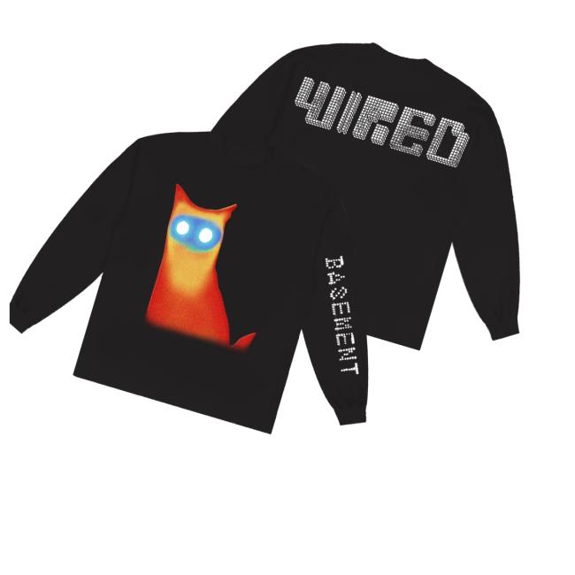Runforcoverrecords Shop Merch Basement Wired Cat Long Sleeve Runforcoverrecords Shop Merch Basement Wired Cat Long Sleeve