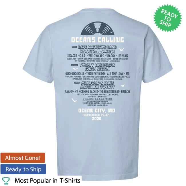 Oceans Calling Festival Merch Store Record Lineup Tee Oceans Calling Festival Merch Store Record Lineup Tee