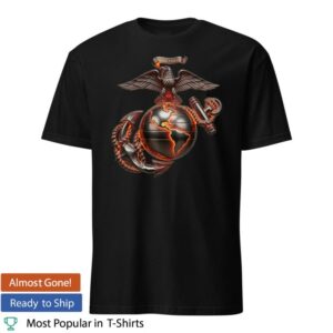 Leatherneck For Life Store Merch Molten Steel Eagle Globe & Anchor T-Shirt