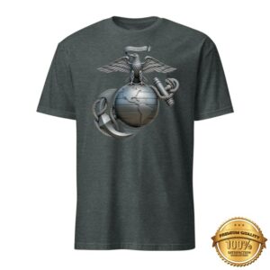 Leatherneck For Life Store Merch Riveted Steel Eagle Globe & Anchor T-Shirt
