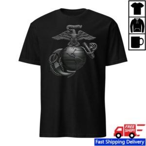 Leatherneck For Life Store Merch Matte Black Eagle Globe & Anchor T-Shirt