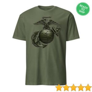 Leatherneck For Life Store Merch Matte Od Green Eagle Globe & Anchor T-Shirt