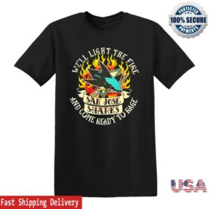 Sharks Pro Shop Store Merch San Jose Sharks Duck Co. Light The Fire Black Tee