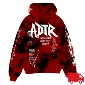 Adtr Store Merch Last Chance To Dance Tie Dye Hoodie Red/Black