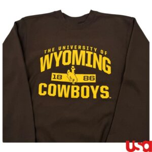 Bfloshop Store Merch University Of Wyoming Cowboys 1886 Brown Crewneck