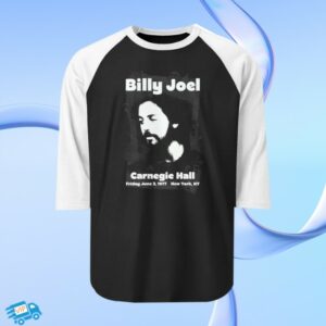 Billy Joel Shop Store Merch 1977 Carnegie Hall Raglan Baseball T-Shirt