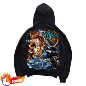 Warren Lotas Store Merch Fire Vs Water Hoodie Black