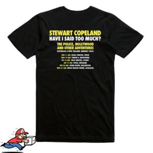 Birdsrobe Store Merch Stewart Copeland Australian Tour T-Shirt – Black