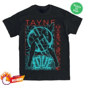 Tayne Band Merch Store Teal And Red Legs On Black T Shirt