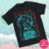 Tayne Band Merch Store Teal And Red Legs On Black T Shirt