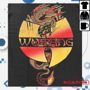 Official Merchandise Store Merch Wu-Tang Clan – Golden Dragon – Black T-Shirt