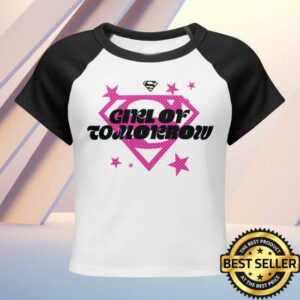 Dc Shop Merch Store Supergirl Girl Of Tomorrow Women’s Micro Rib Raglan Baby Tee