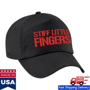 Stiff Little Fingers Store Merch Red Logo Cap Black