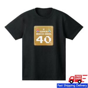 Nintendo Merch Store Super Mario Bros. 40Th Black T-Shirt