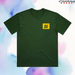 High Dive Apparel Merch Store Bad Luck Yellow Print Boxy Green Oversized Tee
