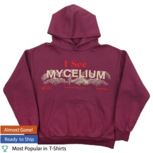 Online Ceramics Store Merch I See Mycelium Mulberry Hoodie