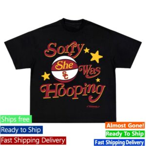 Ubc Bookstore Merch Usc Trojans Unisex Black Sc Interlock Sorry She Was Hooping T-Shirt