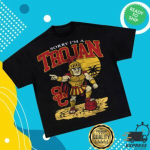 Ubc Bookstore Merch Usc Trojans Unisex Black Sc Interlock Sorry I’m A Trojan T-Shirt