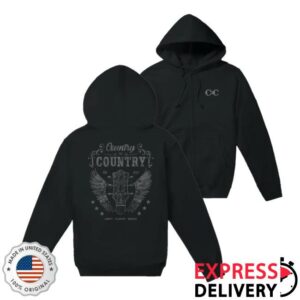 Country To Country Merch Shop Angel Guitar Black Zip Hoodie