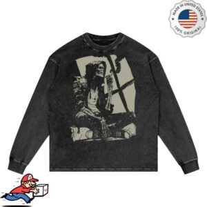 Haus Of God Machine Merch Store Live Gigs Premium White Label Acid Wash Oversize Long Sleeve T-Shirt