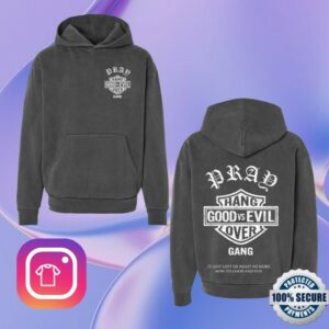 Hangovergang Official Store Merch Good Vs Evil Faded Black Hoodie